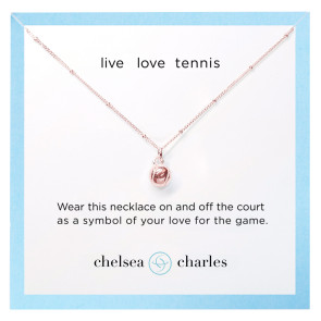 Tennis Ball Charm Necklace - Rose Gold